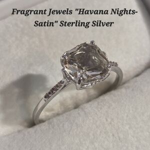 Fragrant Jewels "Havana Nights Satin" Sterling Silver Ring W/ Swarovski Crystal
